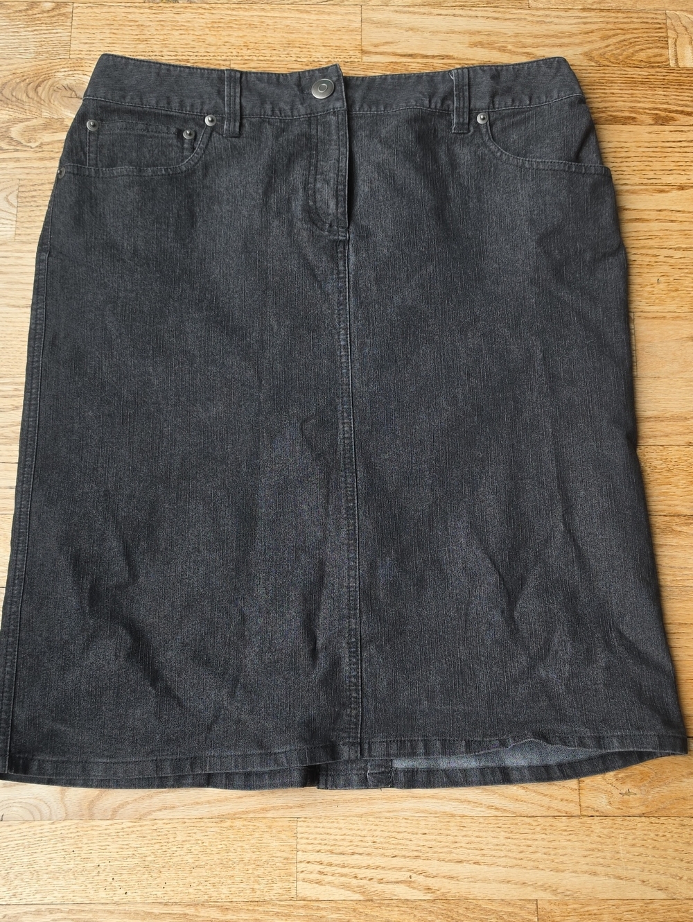 (10) Larry Levine Black Pencil Denim Skirt Western Classic Rodeo Ranch Work